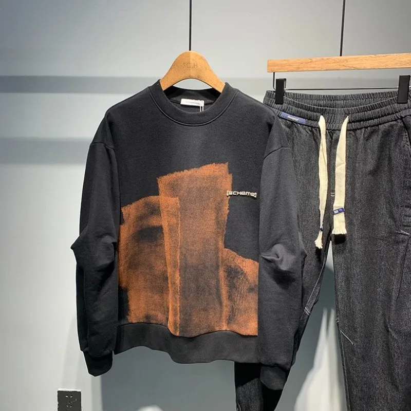 Winter Clothing Aesthetic - Erkek giyim Hoodieless siyah kazak üst