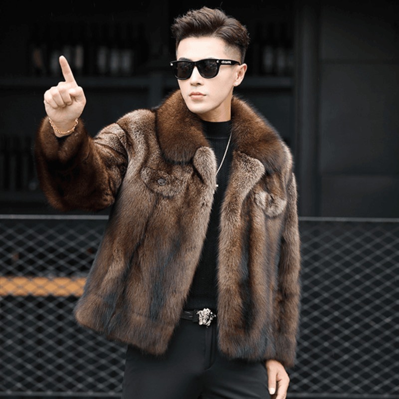 Winter Clothing Brand - Lüks Marka Erkek Vizon Kürk Kaban
