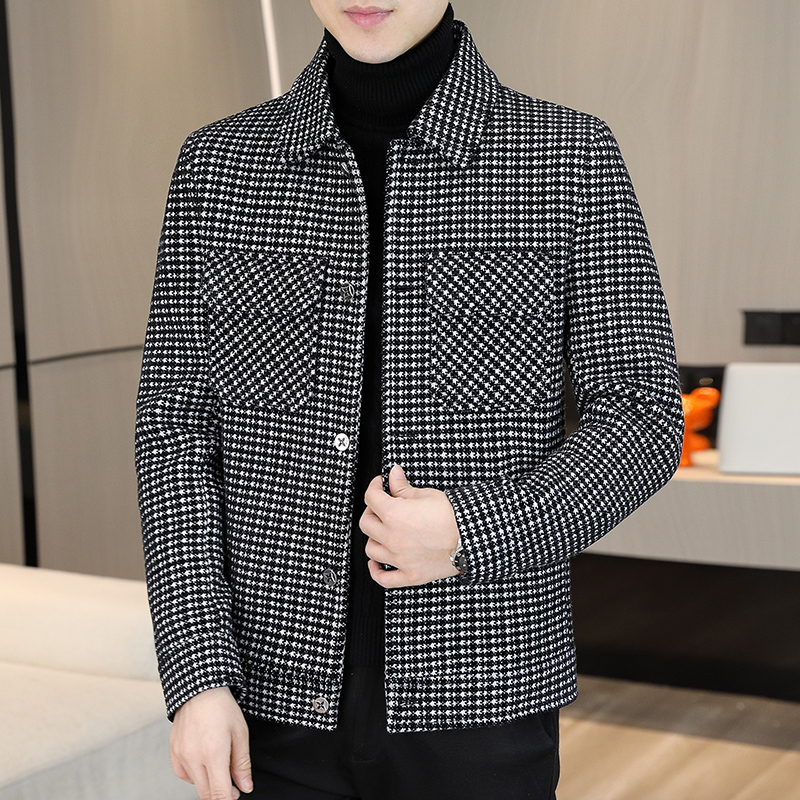 Winter Clothing Brands - Marka Kış Ekose Yün Ceketler Erkekler