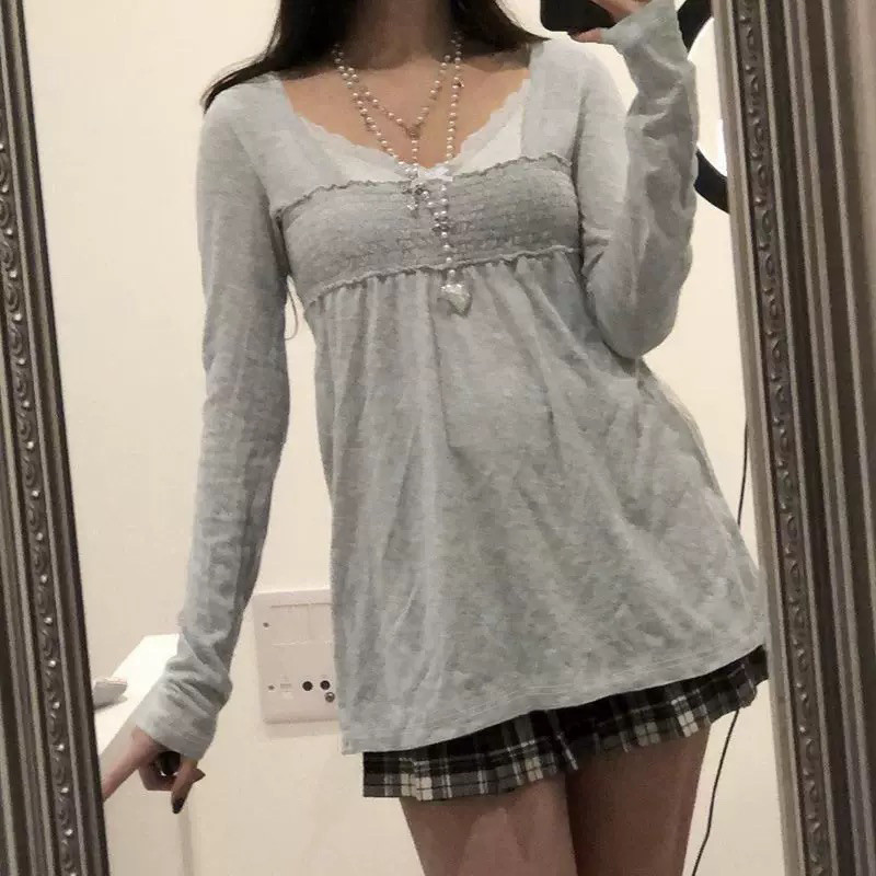 Amerikan Retro Kadın T-Shirt K - Winter Clothing Aesthetic incelemesi ve fiyatı