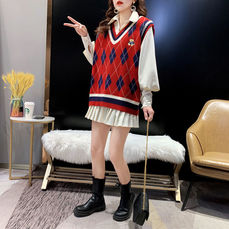 Kadınlar için Kırmızı Örgü Yel - Winter Clothing Aesthetic incelemesi ve fiyatı