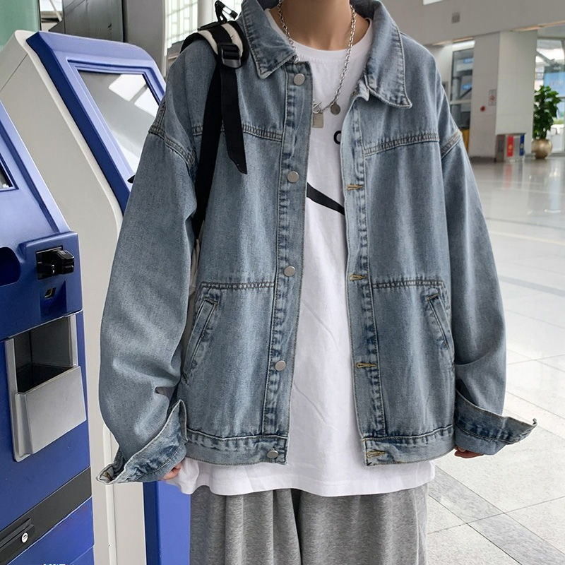 Retro Yaka Erkek Kot Ceket Ucu - Winter Clothing Aesthetic incelemesi ve fiyatı