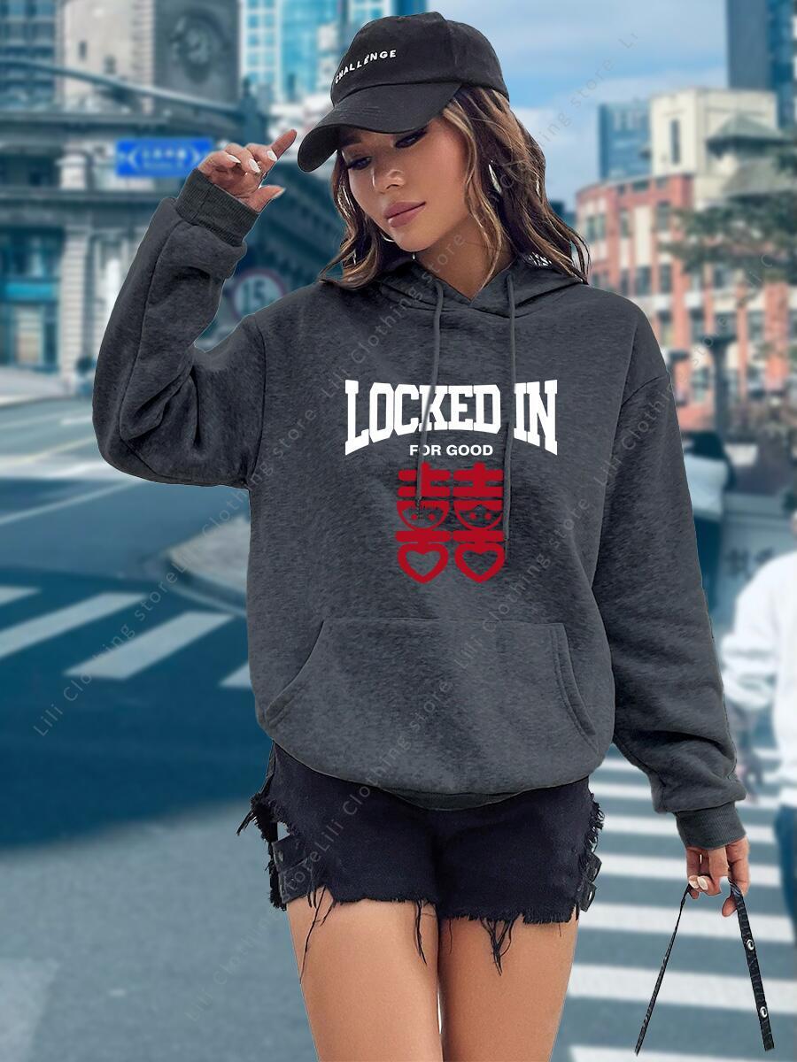 Komik Mektup Baskılı Kapüşonlu - Winter Clothing Aesthetic incelemesi ve fiyatı
