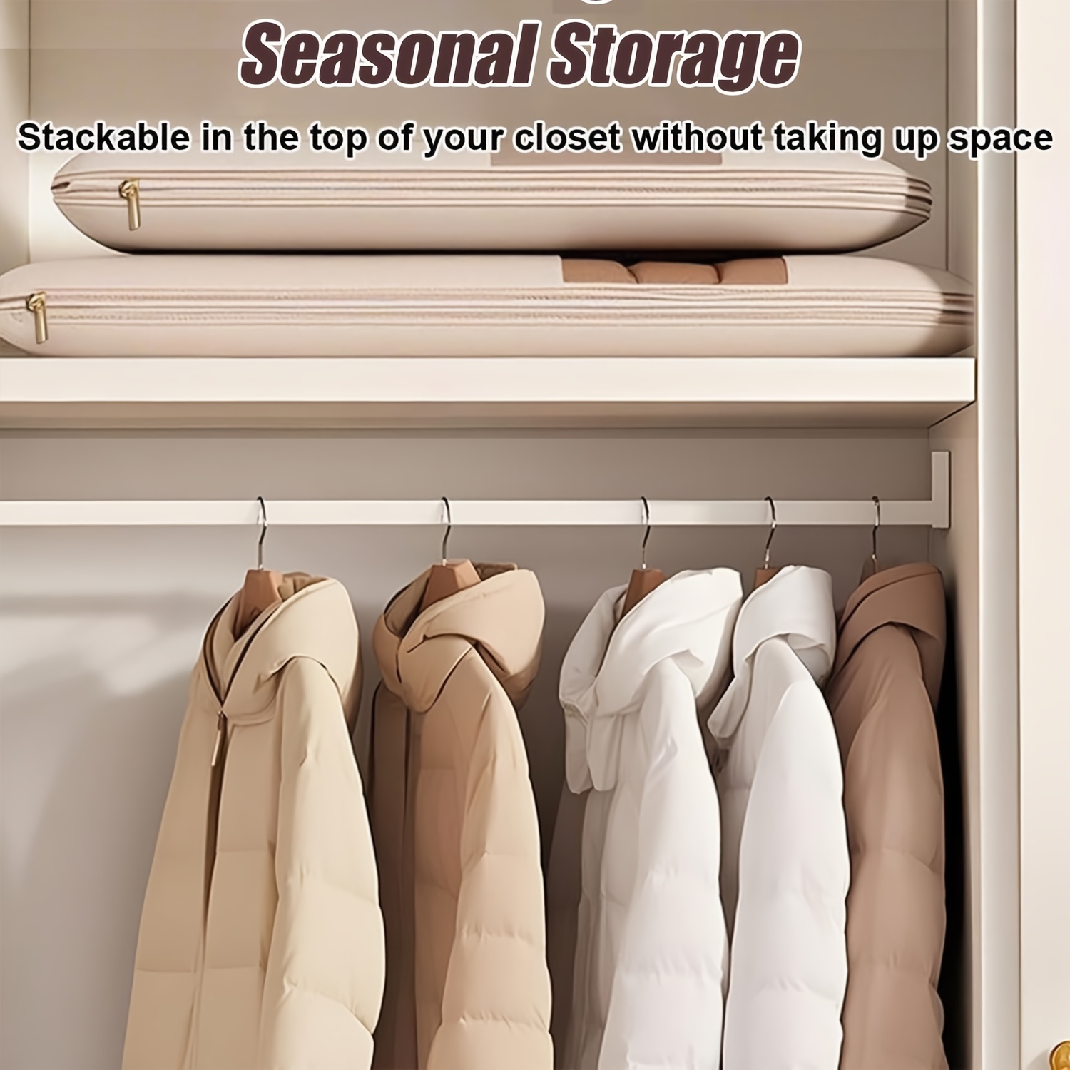Bej Renkli Sıkıştırma Askılı Ç - Winter Clothing Storage incelemesi ve fiyatı